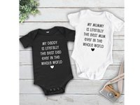 Best ever baby bodysuit literally in the whole world. Add your personalised name to suit Mum & Dad, Aunty, Uncle, Cousins, Grandparents etc