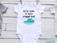 We're going to need a bigger boat baby bodysuit, Funny nautical pregnancy announcement