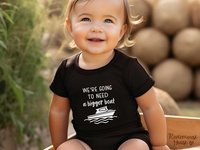 We're going to need a bigger boat baby bodysuit, Funny nautical pregnancy announcement