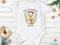 First Christmas Quokka Personalised Baby Bodysuit, Aussie Animals Xmas gift