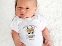 My 1st Christmas Baby Reindeer Personalised Bodysuit