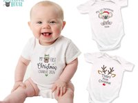 My first Christmas personalised baby wombat bodysuit, Little Aussie Xmas gift