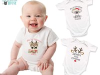 My 1st Christmas Baby Reindeer Personalised Bodysuit