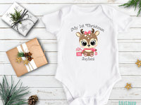 My 1st Christmas Baby Reindeer Personalised Bodysuit