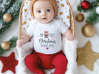 My first Christmas personalised baby wombat bodysuit, Little Aussie Xmas gift