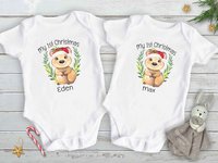 First Christmas Quokka Personalised Baby Bodysuit, Aussie Animals Xmas gift