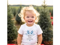 Personalised First Christmas Rudolf Reindeer Baby Bodysuit
