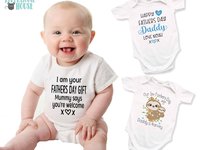 I am your Fathers Day Gift Mummy says you're welcome Funny Baby Bodysuit for Dad