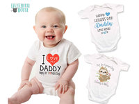 I Love my Daddy, Happy 1st Fathers Day Baby Bodysuit