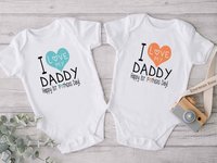 I Love my Daddy, Happy 1st Fathers Day Baby Bodysuit