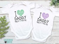 I Love my Daddy, Happy 1st Fathers Day Baby Bodysuit