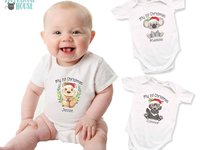 First Christmas Quokka Personalised Baby Bodysuit, Aussie Animals Xmas gift