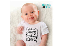 Daddy's fishing buddy baby bodysuit, Custom personalised to suit your family