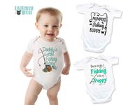 Daddy's Little Fishing Mate Custom Baby Bodysuit