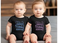 Daddy's fishing buddy baby bodysuit, Custom personalised to suit your family