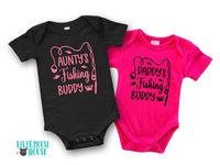 Daddy's fishing buddy baby bodysuit, Custom personalised to suit your family