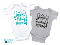 Daddy's fishing buddy baby bodysuit, Custom personalised to suit your family