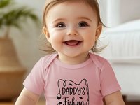 Daddy's fishing buddy baby bodysuit, Custom personalised to suit your family