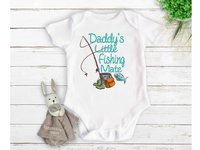 Daddy's Little Fishing Mate Custom Baby Bodysuit