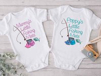 Daddy's Little Fishing Mate Custom Baby Bodysuit