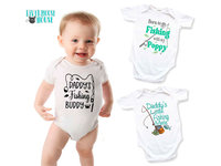 Daddy's fishing buddy baby bodysuit, Custom personalised to suit your family
