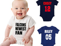 Personalised Sports Jersey Baby Bodysuit, Newest Fan Custom Name + Number Aussie Footy Romper