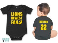 Personalised Sports Jersey Baby Bodysuit, Newest Fan Custom Name + Number Aussie Footy Romper