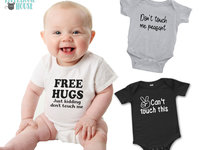 Free Hugs - Just kidding don't touch me funny baby bodysuit