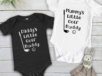 Daddy's little golf buddy baby bodysuit