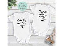Twin Pregnancy Announcement Bodysuits - Guess What, It's Twins
