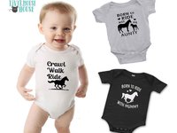 Horse Baby Bodysuit, Crawl Walk Ride Aussie Brumby Lovers Gift