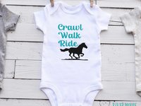 Horse Baby Bodysuit, Crawl Walk Ride Aussie Brumby Lovers Gift