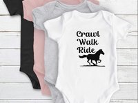 Horse Baby Bodysuit, Crawl Walk Ride Aussie Brumby Lovers Gift