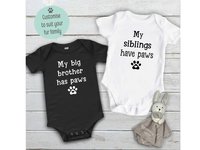 My siblings have paws baby bodysuit personalised to suit your pet family