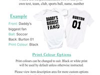 Personalised Sports Jersey Baby Bodysuit, Newest Fan Custom Name + Number Aussie Footy Romper