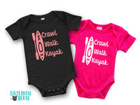 Crawl Walk Kayak Baby Bodysuit