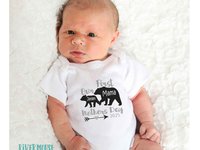Our first mothers day Mama & baby bear 2025 personalised bodysuit, Custom gift for Mummy