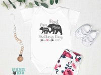 Our first mothers day Mama & baby bear 2025 personalised bodysuit, Custom gift for Mummy