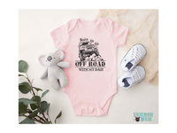 Born To Go Off Road with my Dad Baby Bodysuit, Personalised 4WD Car Romper