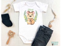 Baby Quokka personalised bodysuit, custom design native Australian wildlife onesie, cute animal lovers gift 