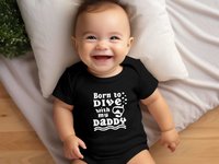 Personalised Scuba Dive Baby Bodysuit, Born to Dive Romper