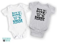 Personalised Scuba Dive Baby Bodysuit, Born to Dive Romper