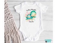 Turtley Adorable Personalised Baby Sea Turtle Bodysuit, Custom Design Ocean Lovers Gift