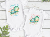Turtley Adorable Personalised Baby Sea Turtle Bodysuit, Custom Design Ocean Lovers Gift