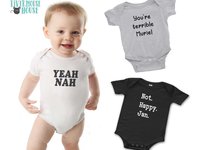 Yeah Nah Aussie baby bodysuit, Funny Australian slang romper, Sizes newborn to toddler