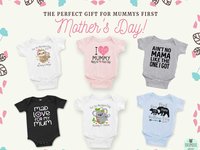 Happy First Mothers Day Mummy baby bodysuit. A custom personalised gift for Mum with love xo