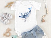 Wild Whale Personalised Baby Bodysuit