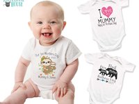 First Mothers Day Sloth Personalised Baby Bodysuit, Mummy & Baby Gift