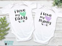 Baby Love Personalised Bodysuit, I Heart My Family Custom Name Design