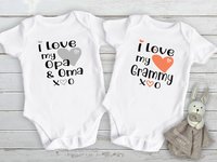 Baby Love Personalised Bodysuit, I Heart My Family Custom Name Design